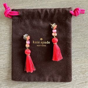 kate spade “The Swing of Things” Coral and Pink Tassel Earrings